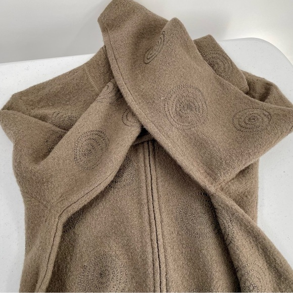 Carol Little Vintage Boiled Wool Spiral Detail Zip Pockets Unlined Jacket Casual - Picture 12 of 12